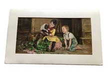 Antique Chicago Tribune Art Supplement 1895 Chromolithograph Doggie's Toilet