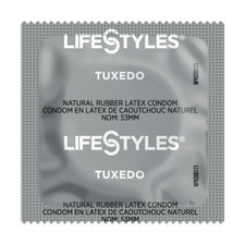 Lifestyles Tuxedo Black Colored Lubricated Bulk Condoms - Choose Quantity