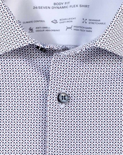 Olymp Level Five 24/Seven Herren Businesshemd rot blau gemustert 215864 39 - Bild 3 von 4