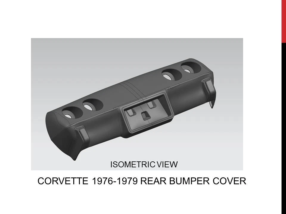 Задний бампер Corvette 1976-79 Flex из стекловолокна с буквенными отступами - Изображение 4 из 4