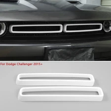 2pcs Front Grill Mesh Grille Inserts Trim Cover For Dodge Challenger 2015+ White
