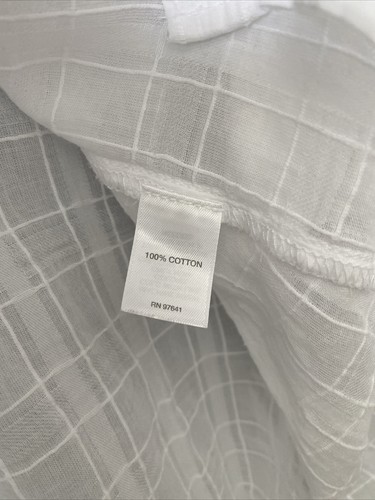 J.Jill Sheer Button Front Window Pane Peplum Shirt M Textured Minimal Lagenlook - Picture 5 of 6