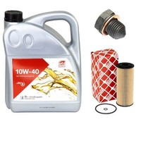MotoröL Set 10W-40 5 Liter + ÖLfilter + Schraube FüR Seat Cordoba VW Caddy Polo