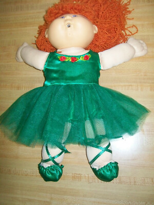 IRISH CHRISTMAS GREEN BALLET BALLERINA TUTU SET for 16'' 18'' CPK Cabbage Patch