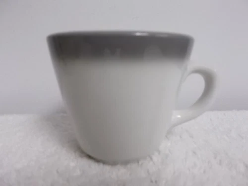 Vintage Shenango China White & Gray Porcelain Coffee Tea Cup Mug Restaurant Ware