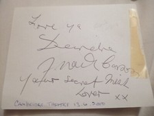 The Comedians FRANK CARSON & DAVE LEE hand signed page