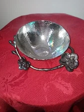  Aram Michael Handcrafted  White Orchid Nut Bowl 