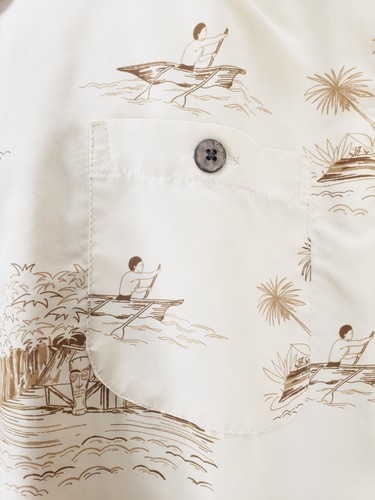 Trader Bay Hawaiian Shirt Sz Large Men Yellow Island Graphic Button Down - Picture 4 of 11