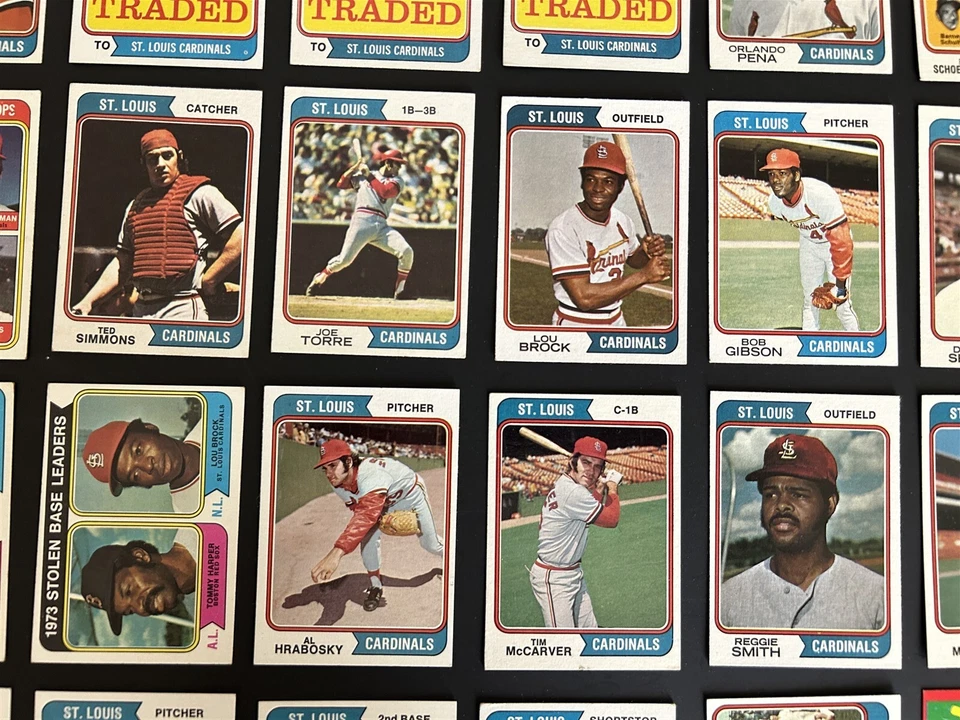 1974 Topps ST LOUIS CARDINALS Team Set BOB GIBSON Lou BROCK Joe TORRE Simmons - Image 2 of 2