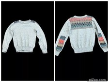 PAUL SMITH JUNIOR BOYS SWEATER GRAY CREWNECK COTTON CASHMERE PULLOVER JACQUARD 6