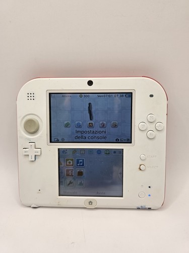 Nintendo 2DS Weiß Konsole Model FTR-001 Funktioniert mit Schutzhülle