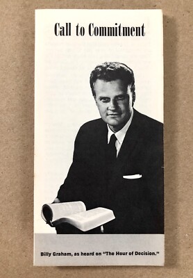 Call to Commitment, Billy Graham Crusade Tract, 1960 Evangelical Pamphlet - VG