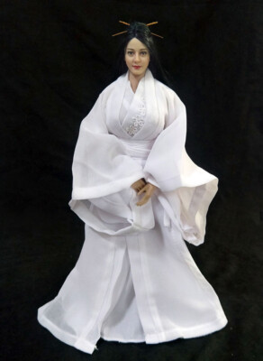 1/6 White Ancient Style Dress Han Female Clothes Fit 12'' PH TBL UD Figure Body