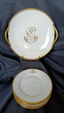C. Ahrenfeldt service à dessert porcelaine Limoges monogramme or  vers 1900