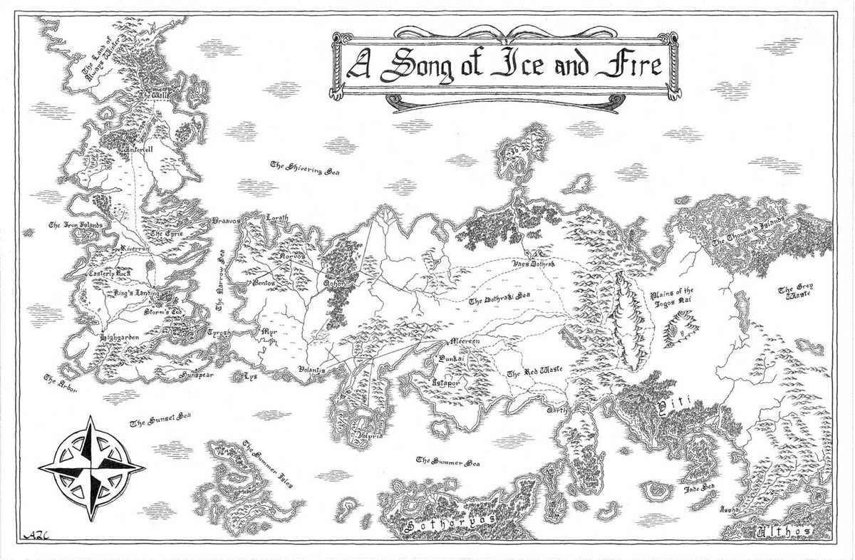 Game of Thrones A Song of Ice and Fire Map Poster Print A4
