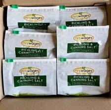 18 Lbs Mrs. Wages Kosher Salt For Pickling and Canning 6 - 3 lb Resealable Bags