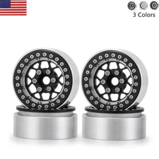 1.9" Beadlock 1/10 Wheel Rims Black Silver for RC Axial SCX10 Upgrade Car US