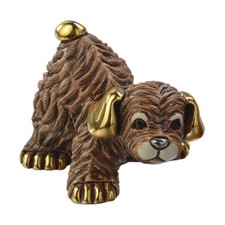 De Rosa Collection Ceramic Animal Sculpture - BABY BROWN DOG - DERS-F389