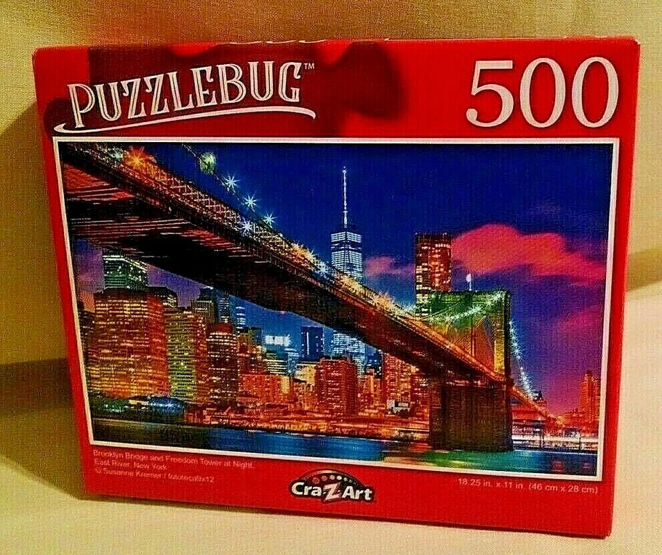BROOKLYN BRIDGE PUZZLE FREEDOM TOWER EAST RIVER NY NEW 500 PC PUZZLEBUG 2021. - Image 2 of 4