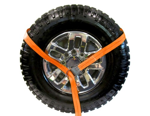 Orange 8' Lasso Strap 2" Ratchet w/ Finger Hook Tow Truck Tire Wheel Tie USA - Picture 2 of 6