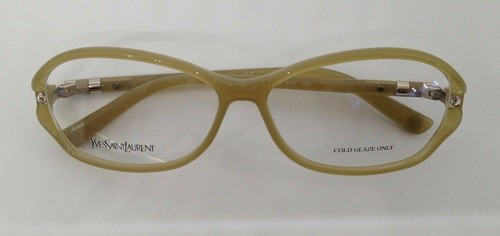 Yves Saint Laurent YSL 6257 Beige QZP Eyeglasses Frame W/Stones Italy 56-13-130 - Picture 4 of 5