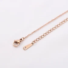 2Pcs Rose Gold Grade Quality Alloy 1.3mm Rolo O-Link Chain Necklace