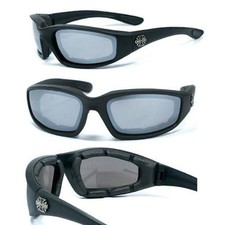 Choppers Motorcycle Riding Glasses Foam Padded Sunglasses- Mirror Lens C17