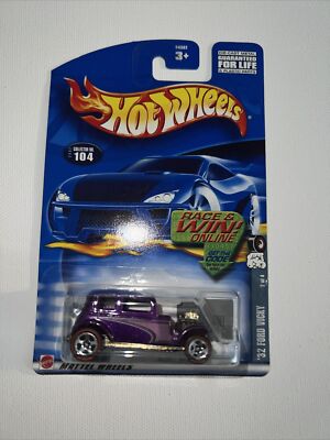 2002 Hot Wheels #104 Red Line Series 2/4 '32 FORD VICKY Purple w/RL Chrome 5 Sp 