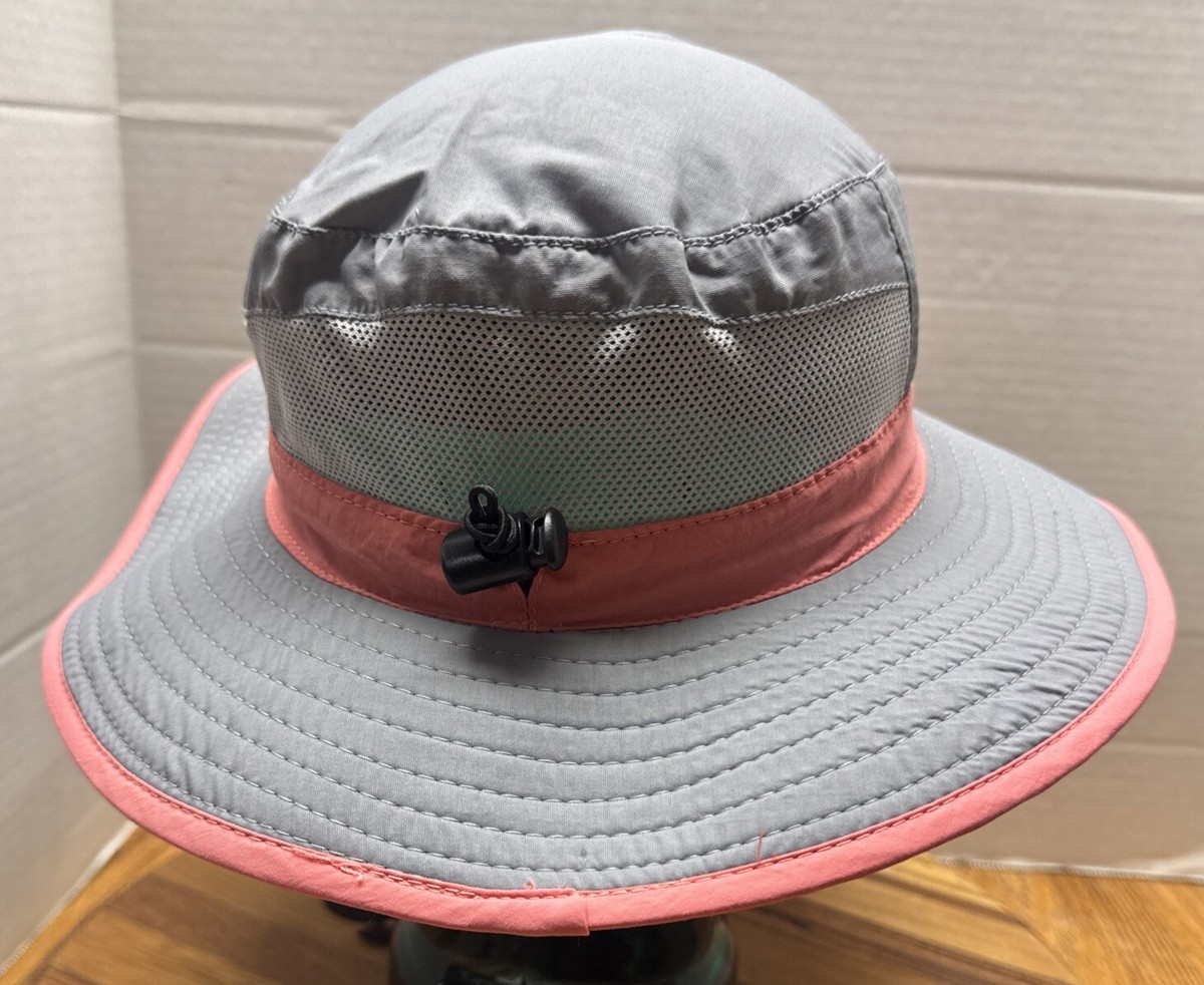 YOUTH GIRLS PANAMA JACKET SUN BEACH HAT GRAY/PINK OSFM EXCELLENT