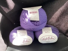 3 Knit Picks “Palette” 100% Peruvian Highland Wool-Color:Aster #1985