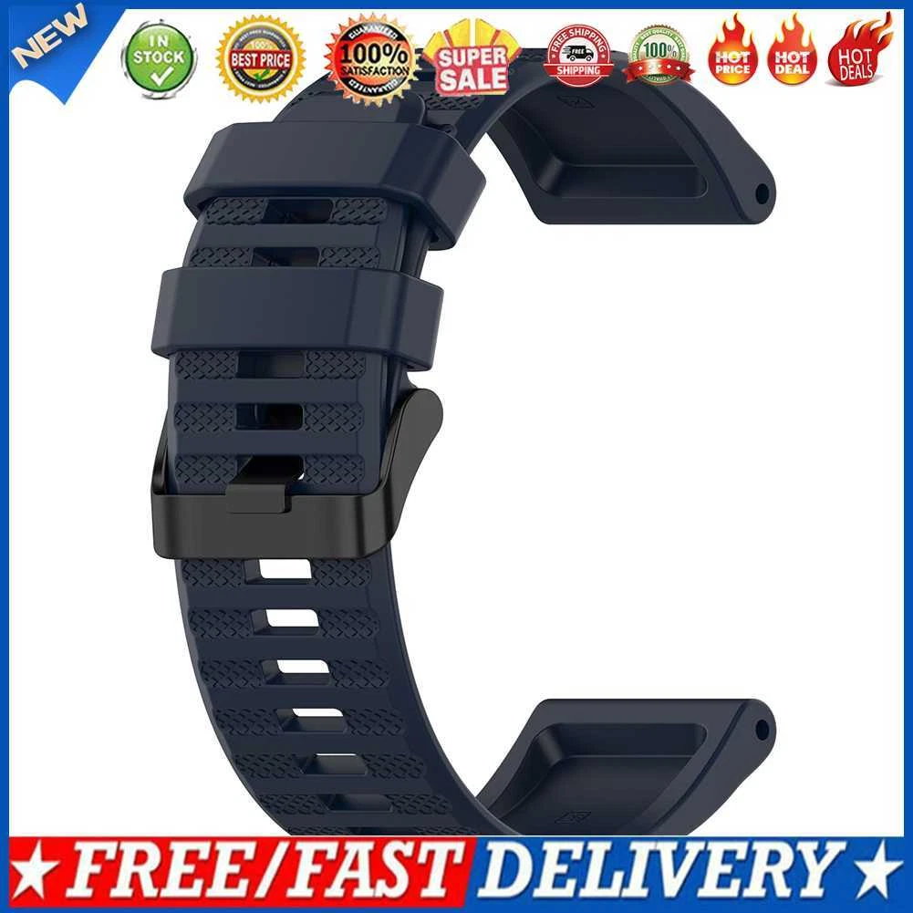 Silicone Watch Strap Bracelet for Garmin Fenix 6X Fenix 6X Pro Navy Blue