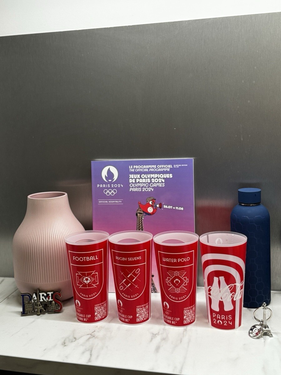 Gobelet Coca-Cola JO Paris 2024 – édition Limitée Volleyball, 50cl, Plastique Rouge