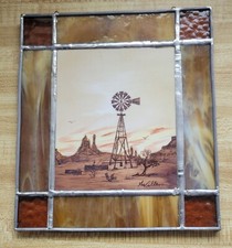Vintage Stained Glass Artisan Made Wall Hanging Suncatcher 1A