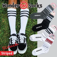 Wonder Slouch Socks Stripe Super Soft One Size 3 Pairs