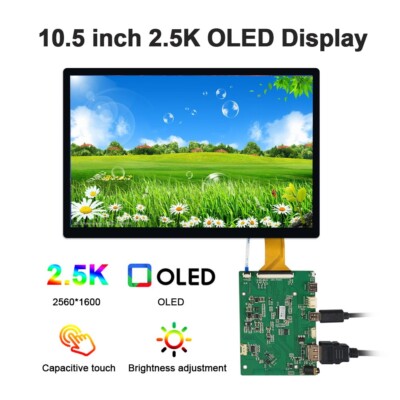 10.5'' 2.5k 2560x1600 OLED IPS Touch Display Gaming Raspberry Pi Screen DIY KIT