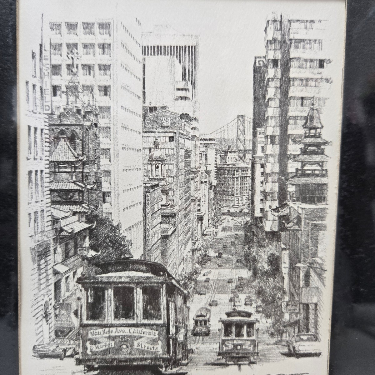 Don Davey 「California St San Francisco」 Don Davey Signed Art Print California Street San Francisco 5