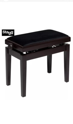 Stagg PBH-390-RWM-VBK Rosewood Finish Hydraulic Piano Bench w/ Velvet Top