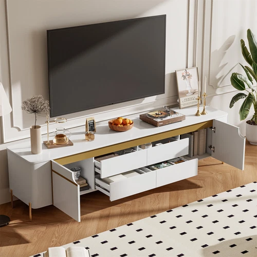 TV Stand Entertainment Center TV Media Console with 4 Drawers for TVs up to 80'' - Picture 8 of 48