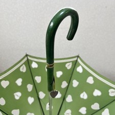 YSL Vintage Yves Saint Laurent Heart Logo Parasol Umbrella Green Authentic Used