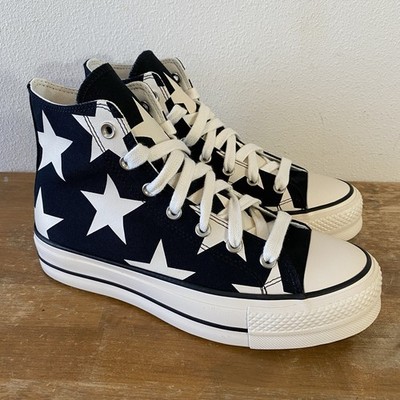 Converse Chuck Taylor Lift Hi Platform  Stars  Black - Size 8