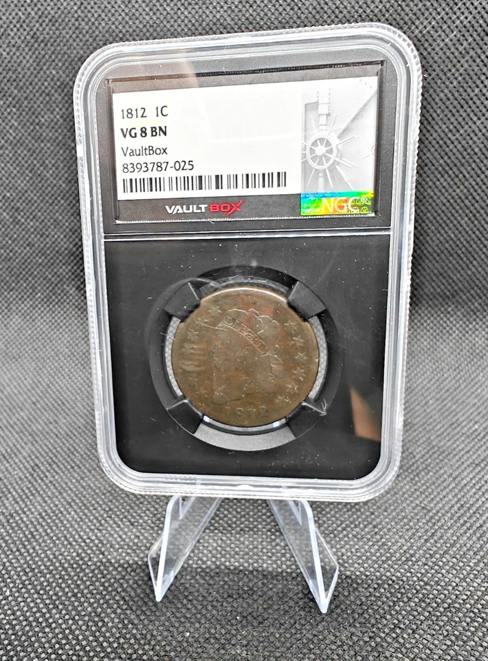 🔥 Beautiful 1812-P Classic Head NGC VG 8 BN Cent 1C VERY GOOD VG8 Brown US Coin - Image 2 of 4