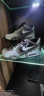 Handbemalte Originale Nike Air Max 90 Sneaker Gr. 43 Neu mit Karton