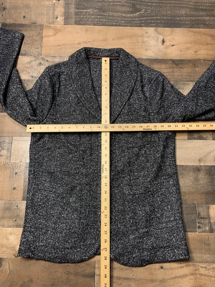 Blazer Suéter Bonobos Para Hombre Mediano Negro Gris Mezcla de Lana Chal Cuello Tejido Foto 3 de 4