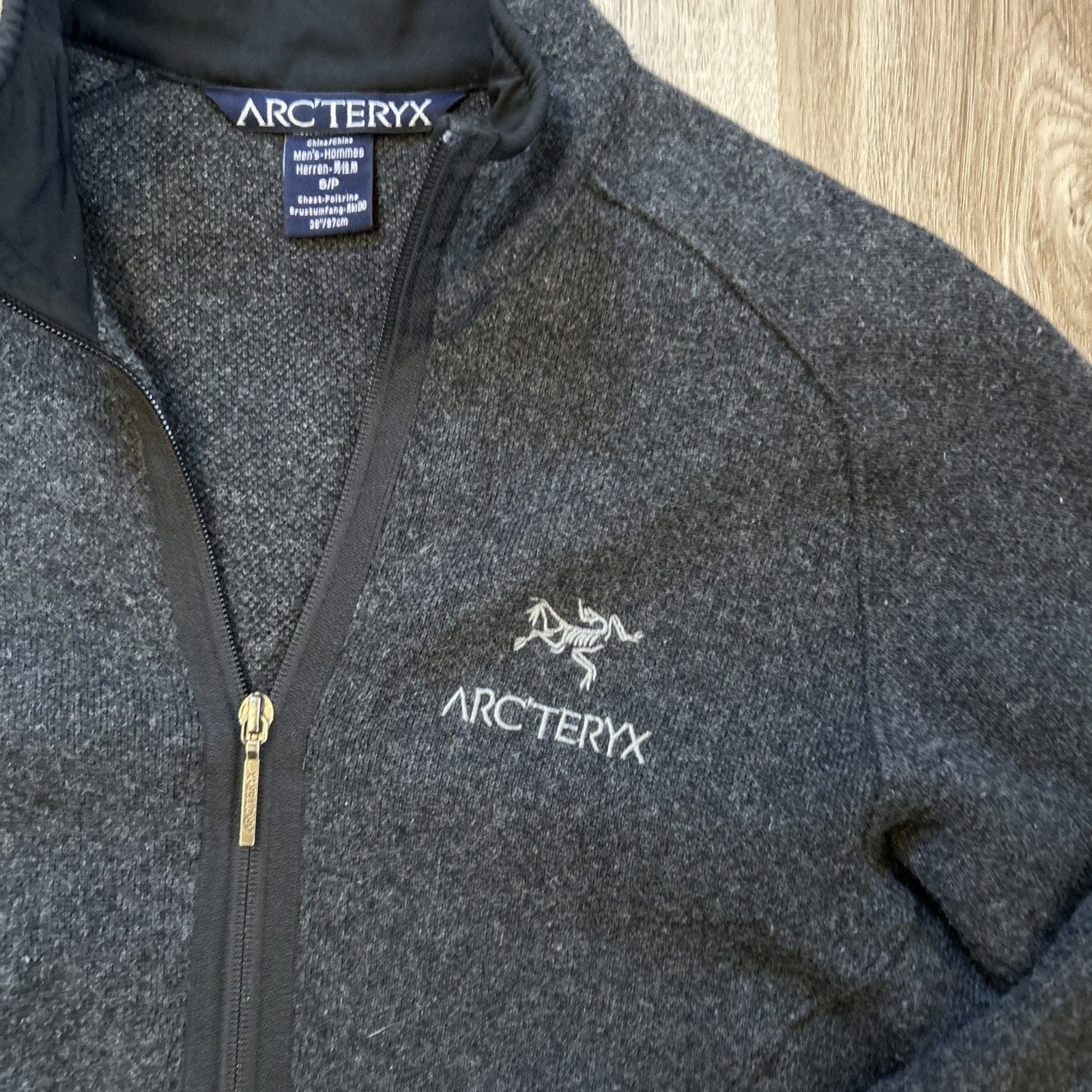 ARC'TERYX ArcTeryx Cashmere Lana Diplomatico Uomo Giacca Piccola Grigio Full Zip Maglione Vintage