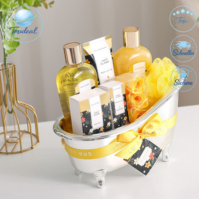 Badeset für Frauen 8-teilig mit Ätherischem Öl Geschenkset zum Verwöhnen Mama