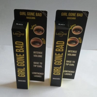 LACURA BEAUTY 2 X LACURA Girl Gone Bad Mascara Black Longer Lashes Volume 15ml Each