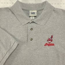 Cleveland Indians Guardians Mens Vintage Polo Shirt Size 2XL XXL Lee Sport Mint
