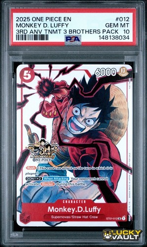 PSA 10 2025 One Piece English #012 Monkey D Luffy