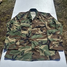 VTG US Military Combat Coat BDU Woodland Camo USGI Field Jacket M81 M Reg Edcar