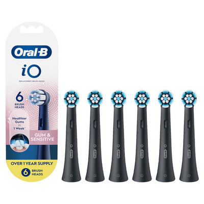 Io Gum & Sensitive Replacement Heads, Electric Toothbrush Brush Heads, Black,...